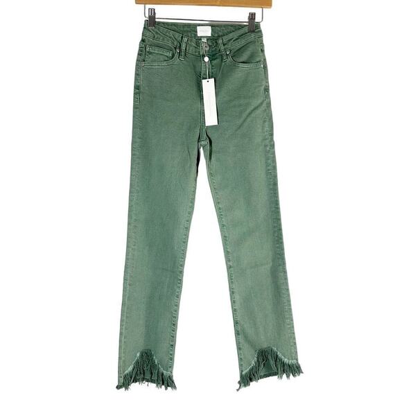 JONATHAN SIMKHAI STANDARD River High Rise Straight Size 25 Jade - Picture 1 of 15